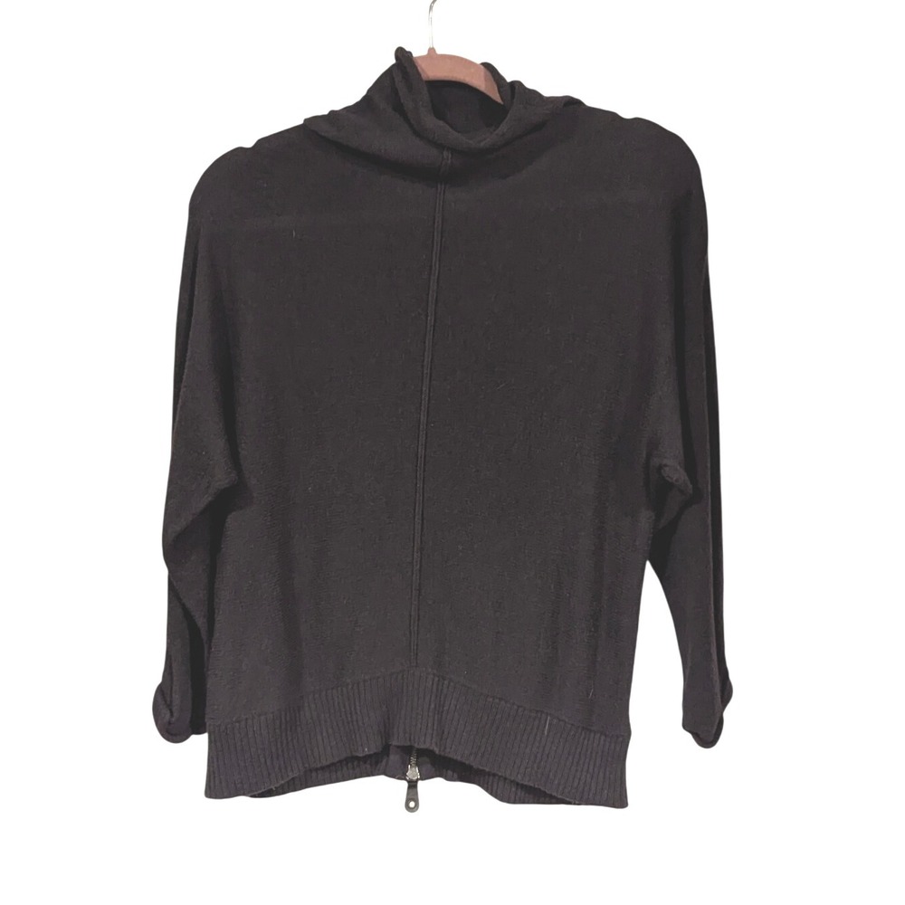 n:PHILANTHROPY Black Knit Turtleneck Zip Back‎ Sweater Pullover Top - M